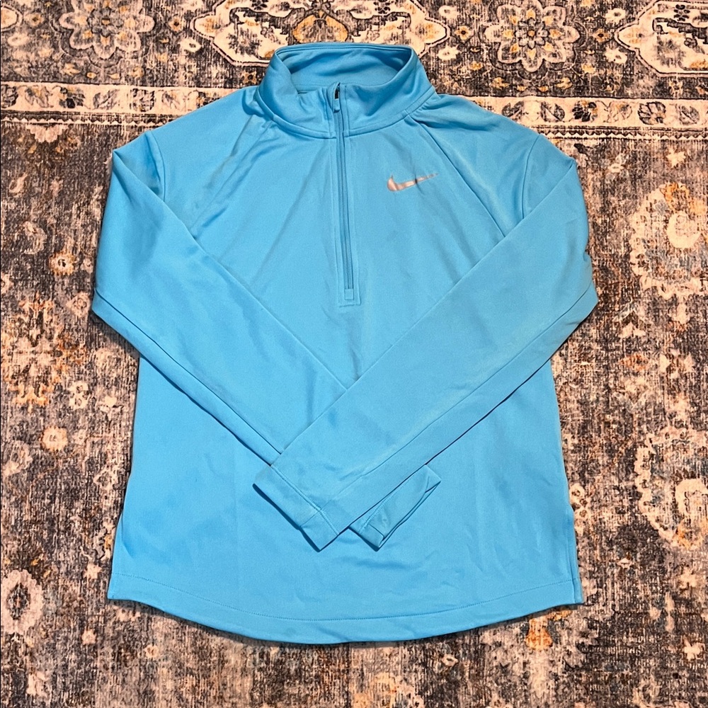 Kids Nike blue quarter zip long sleeve size large